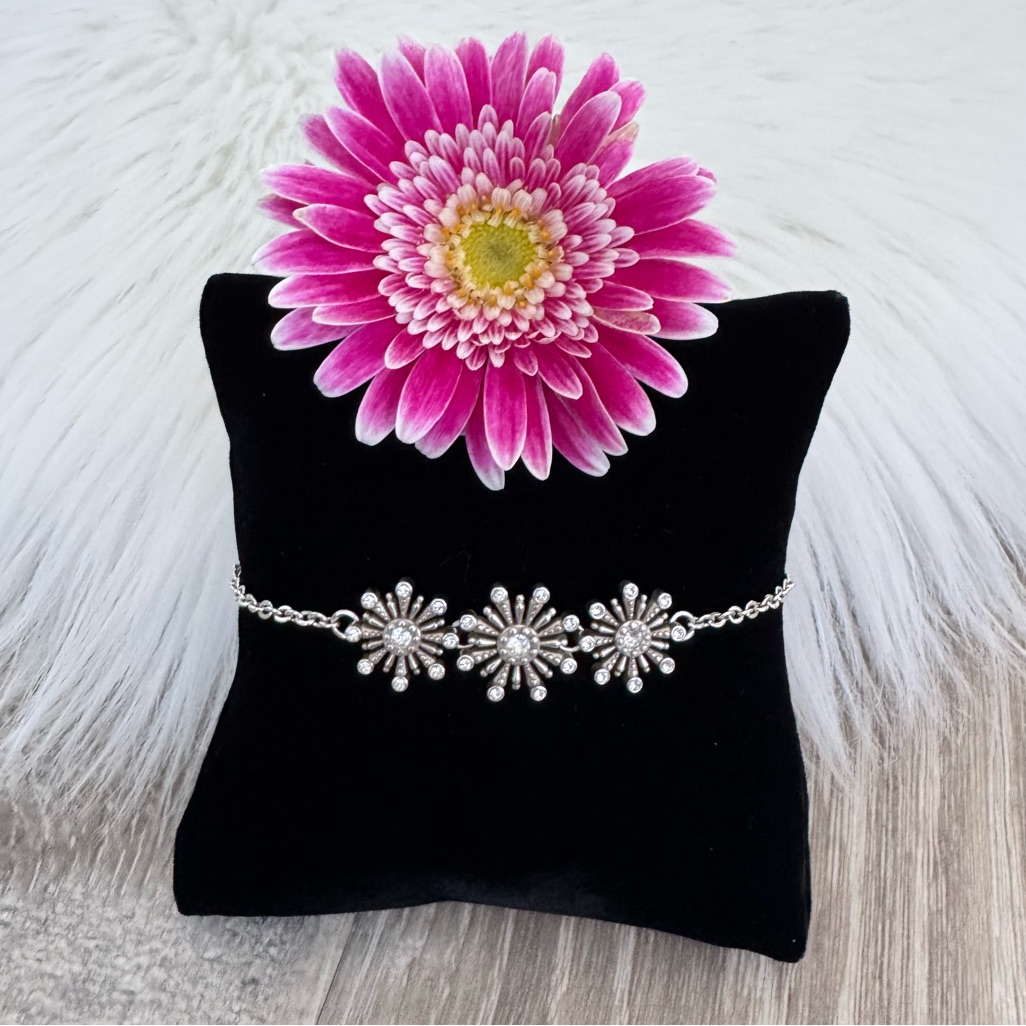 Brighton Mira Adjustable & Reversible Snowflake Bracelet With Crystals